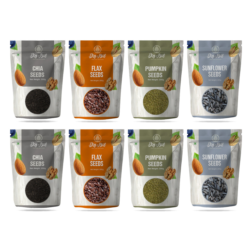Chia Seeds + Flax Seeds + Pumpkin Seeds + Sunflower Seeds