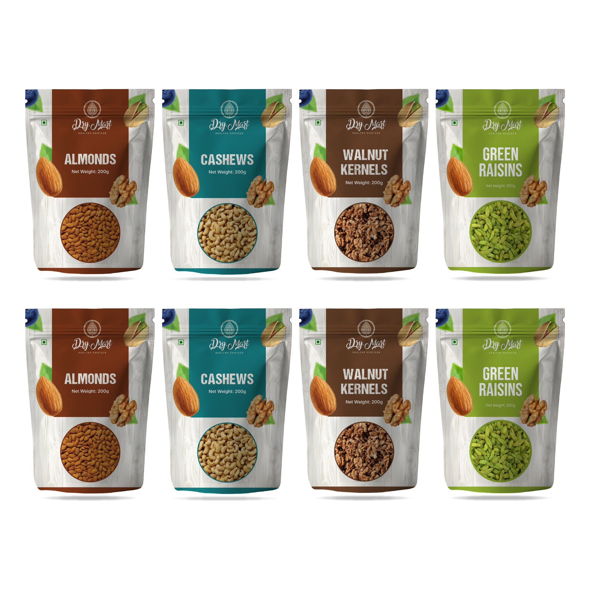 Almond + Cashew + Walnut Kernels + Green Raisins