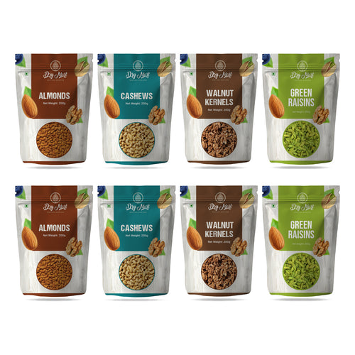 Almond + Cashew + Walnut Kernels + Green Raisins